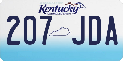 KY license plate 207JDA