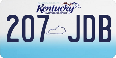 KY license plate 207JDB