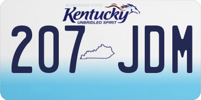 KY license plate 207JDM