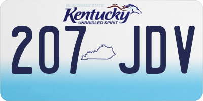 KY license plate 207JDV