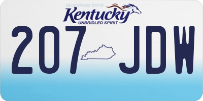 KY license plate 207JDW