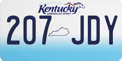 KY license plate 207JDY