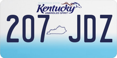 KY license plate 207JDZ