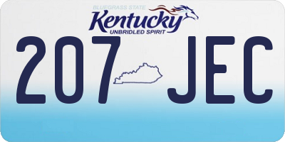 KY license plate 207JEC
