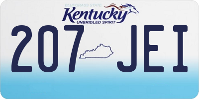 KY license plate 207JEI