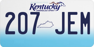 KY license plate 207JEM