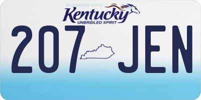 KY license plate 207JEN