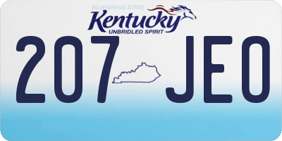 KY license plate 207JEO