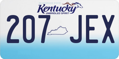 KY license plate 207JEX