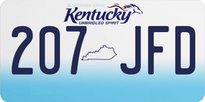 KY license plate 207JFD