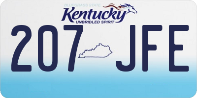 KY license plate 207JFE