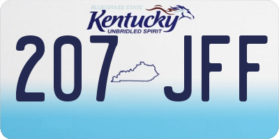 KY license plate 207JFF