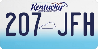 KY license plate 207JFH