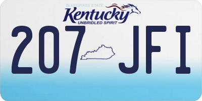 KY license plate 207JFI