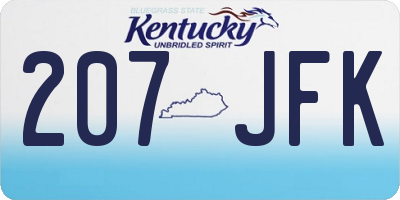 KY license plate 207JFK