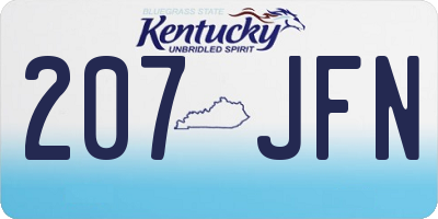KY license plate 207JFN