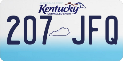 KY license plate 207JFQ