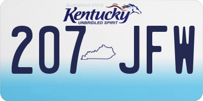 KY license plate 207JFW