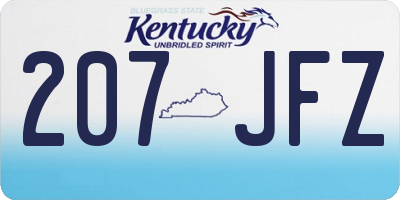 KY license plate 207JFZ