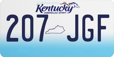 KY license plate 207JGF