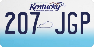 KY license plate 207JGP
