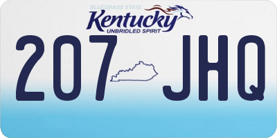 KY license plate 207JHQ