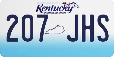 KY license plate 207JHS