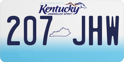 KY license plate 207JHW