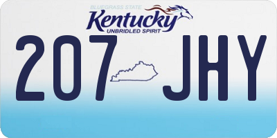 KY license plate 207JHY