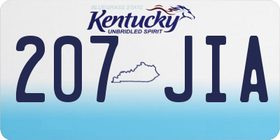 KY license plate 207JIA
