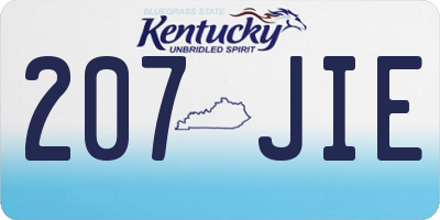 KY license plate 207JIE