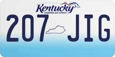 KY license plate 207JIG