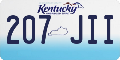 KY license plate 207JII