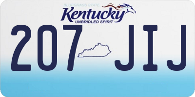KY license plate 207JIJ