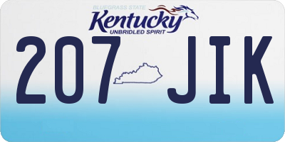 KY license plate 207JIK