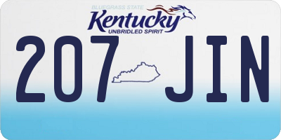 KY license plate 207JIN