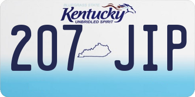 KY license plate 207JIP