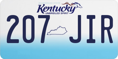 KY license plate 207JIR