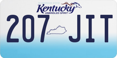 KY license plate 207JIT