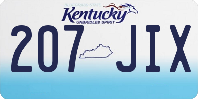 KY license plate 207JIX