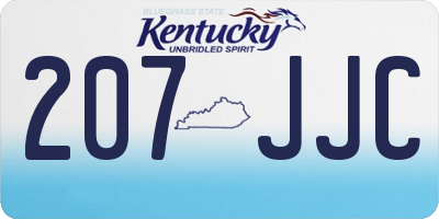 KY license plate 207JJC