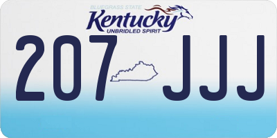 KY license plate 207JJJ