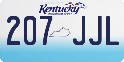 KY license plate 207JJL