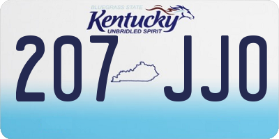 KY license plate 207JJO