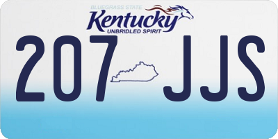 KY license plate 207JJS