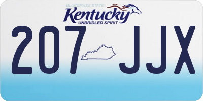KY license plate 207JJX