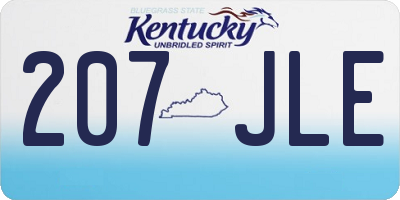 KY license plate 207JLE