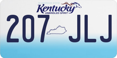 KY license plate 207JLJ