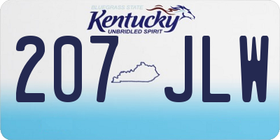 KY license plate 207JLW