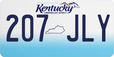 KY license plate 207JLY